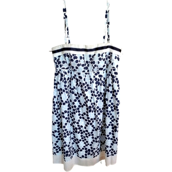 New York & Co. White w/ Blue Polka Dot Dress with removable straps, Size 6, NWT - Picture 1 of 7